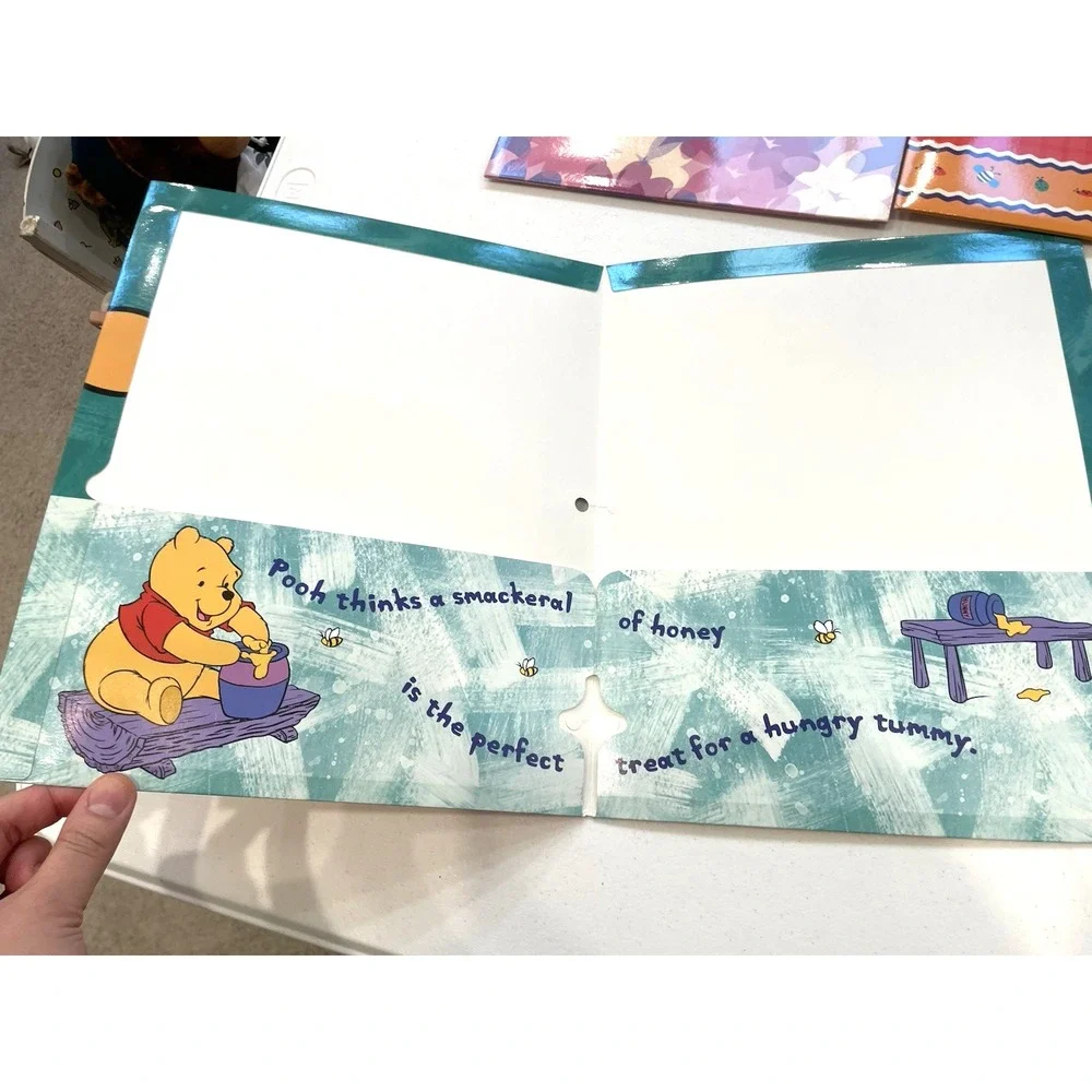 Vintage Pen Tab Disney Winnie The Pooh School Folder Lot of 13 Piglet Tigger Y2K